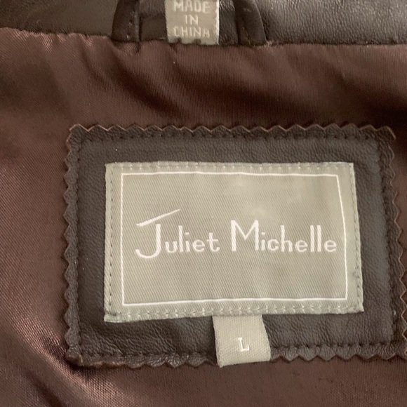 Michele Women's Brown Leather Jacket - Picture 5 of 6